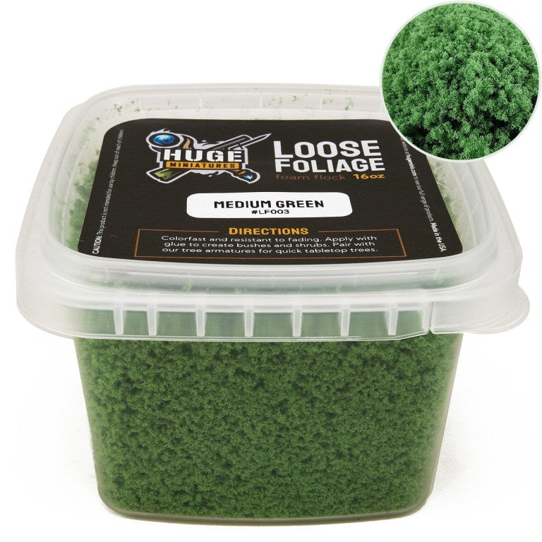 Huge Miniatures Loose Foilage Medium Green | Grognard Games