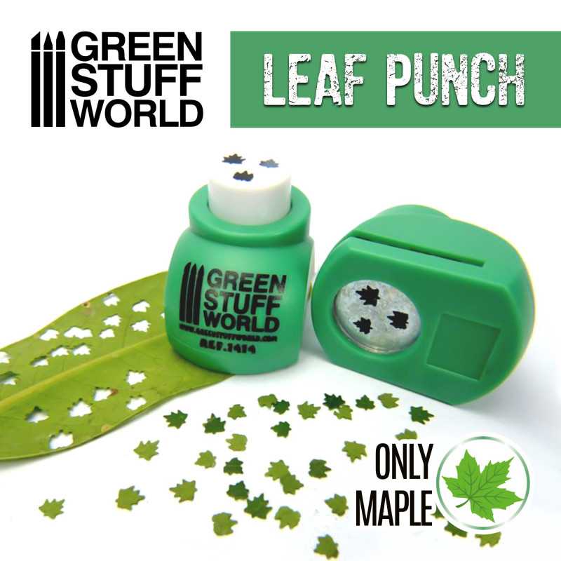 Green Stuff World: Miniature Leaf Punch Medium Green Only Maple | Grognard Games