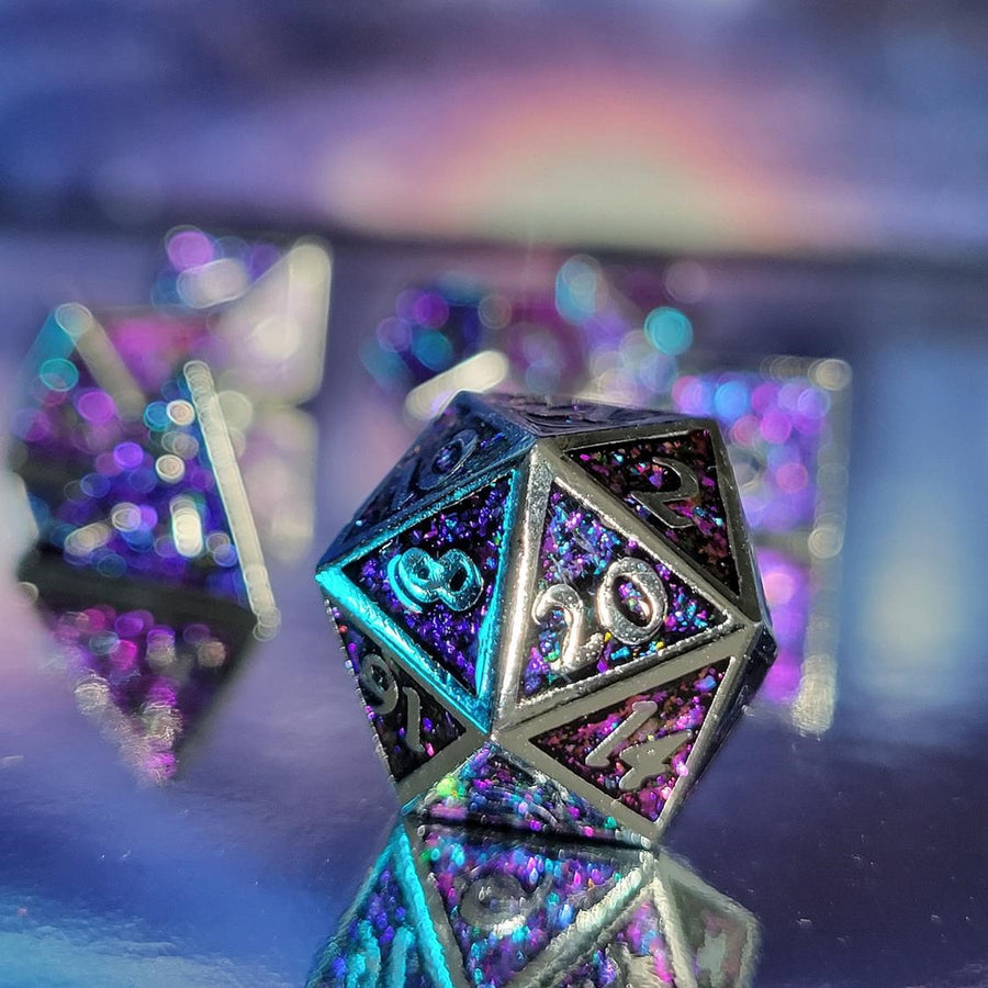 Forged Gaming Mini Holodeck 2 Metal RPG Dice Set | Grognard Games