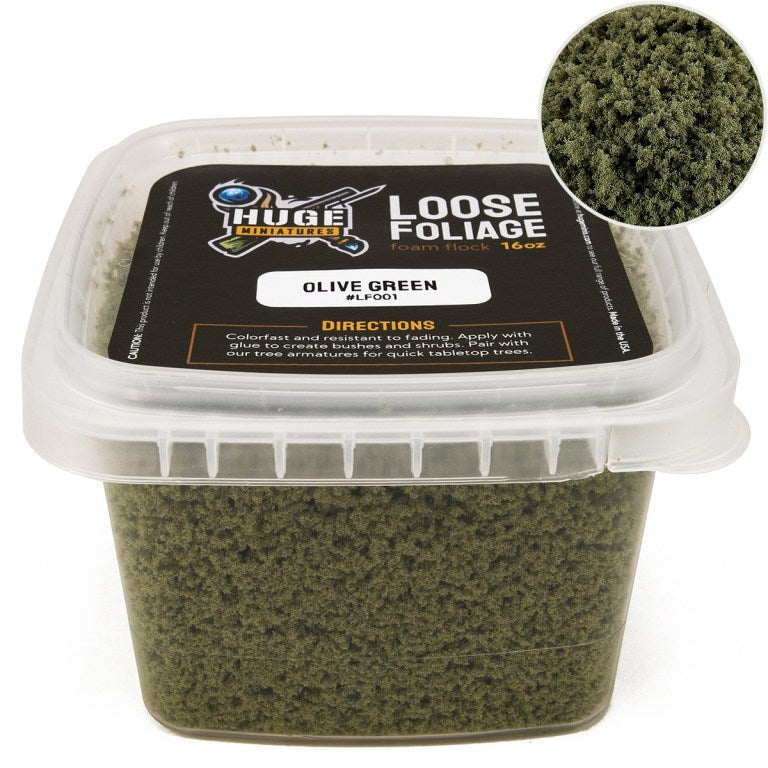 Huge Miniatures Loose Foilage Olive Green | Grognard Games