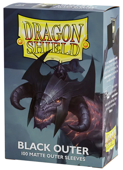 Dragon Shield - Standard Card Sleeves Outer Matte (100): Black | Grognard Games