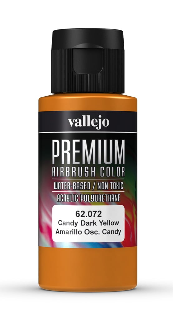 62.072 Vallejo Premium Airbush Color Polyurethane 60 ml - Candy Dark Yellow | Grognard Games