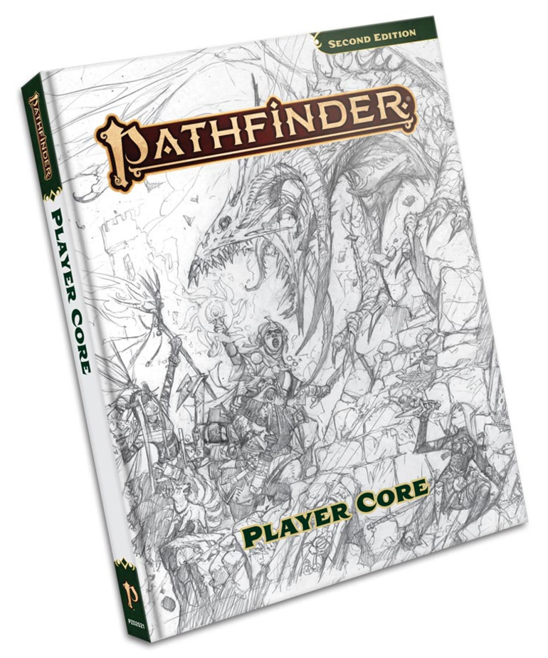 Pathfinder 2E - Player Core Sketch Cover | Grognard Games