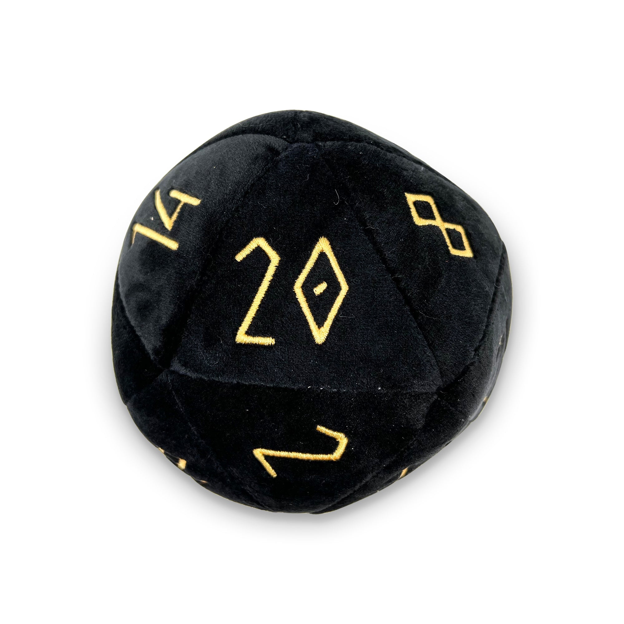 Norse Foundry Night Black - Black Plushie Boulder 170mm D20 Plush Soft Dice | Grognard Games