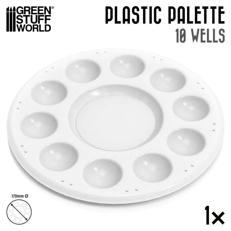 Green Stuff World: Round Plastic Palette 10 Wells | Grognard Games