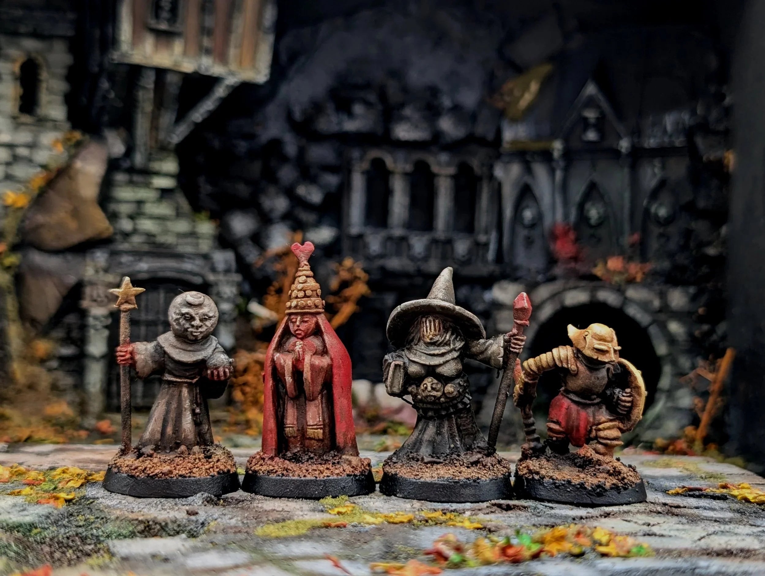Sun Rot Core Characters: Hand-Cast Metal Miniatures, Set of 4 | Grognard Games
