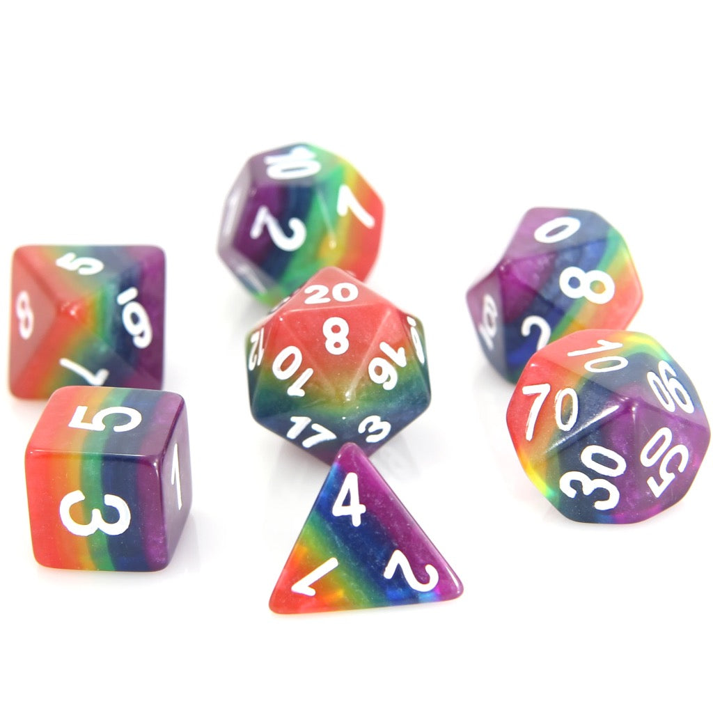 Die Hard Dice 7 Piece RPG set - Rainbow | Grognard Games
