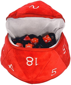 Red D20 Dice Bag | Grognard Games