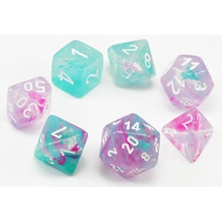 CHX27545 Polyhedral 7-Die Set: Nebula: Wisteria/White Luminary | Grognard Games