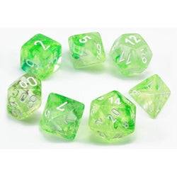 CHX27555 Polyhedral 7-Die Set: Nebula: Spring/White Luminary | Grognard Games