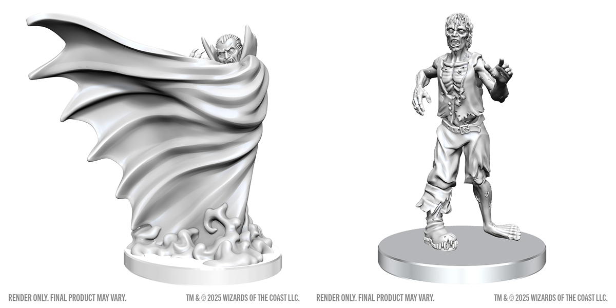 Dungeons & Dragons: Nolzur`s Marvelous Unpainted Miniatures - W28 Classic Vampire & Classic Zombie | Grognard Games