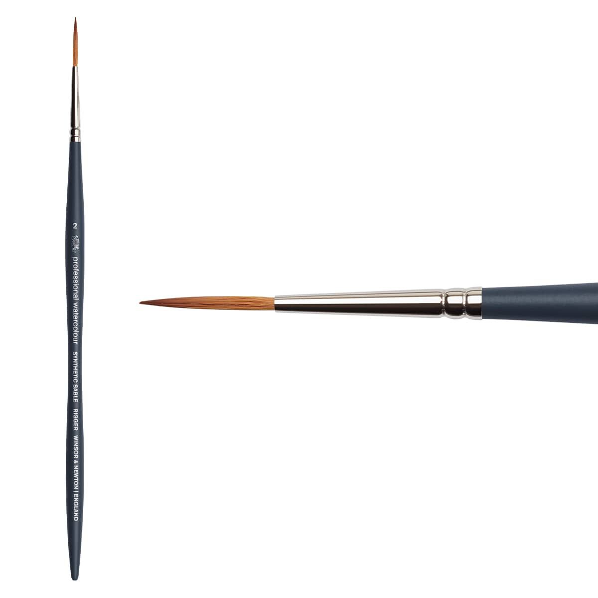Winsor & Newton Professional Watercolor Synthetic Brush Rigger Size 2 | Grognard Games
