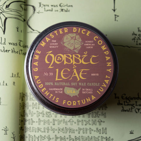 Hobbit Leaf Gaming Candle | Grognard Games