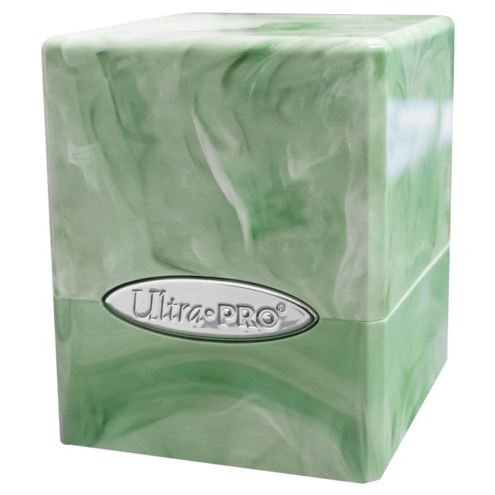 Ultra Pro Deck Box: Satin Cube - Marble Lime Green/White | Grognard Games