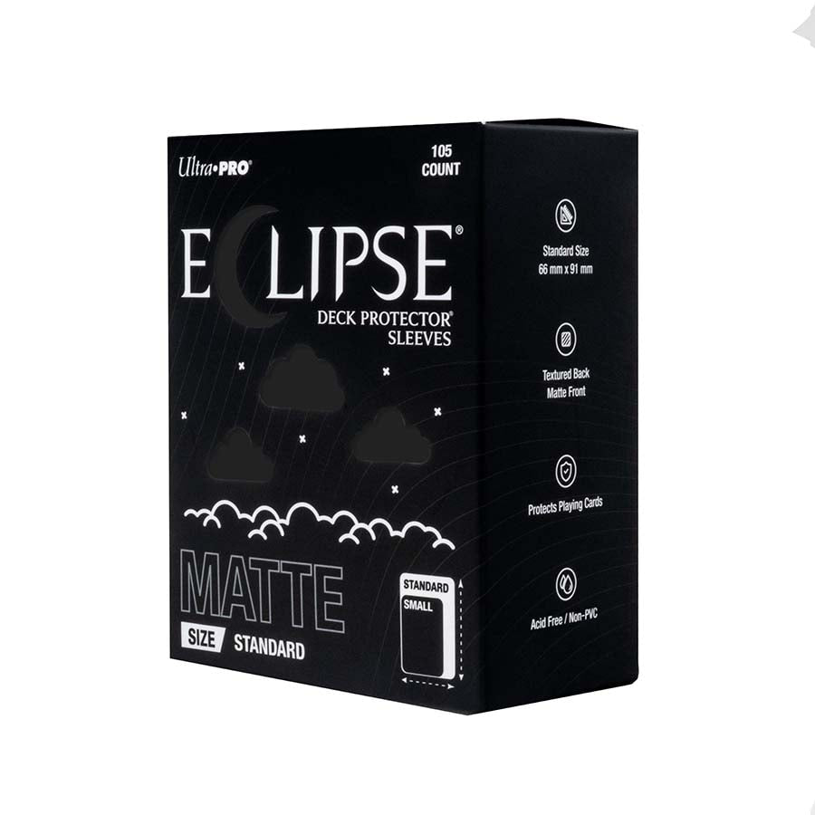 ULTRA PRO: ECLIPSE SLEEVES: STANDARD MATTE DECK PROTECTORS: JET BLACK (105CT) | Grognard Games