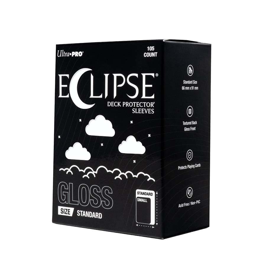 ULTRA PRO: ECLIPSE SLEEVES: STANDARD GLOSS DECK PROTECTORS: ARCTIC WHITE (105CT) | Grognard Games