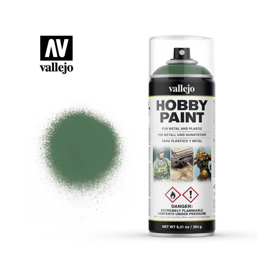 28.028 Vallejo Hobby Paint Spray - Sick Green | Grognard Games