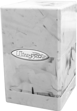 Ultra Pro Deck Box: Satin Tower - Marble White/Black | Grognard Games