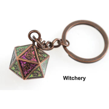 Fob of Fate D20 Keychain and Bag Charm (witchery) | Grognard Games