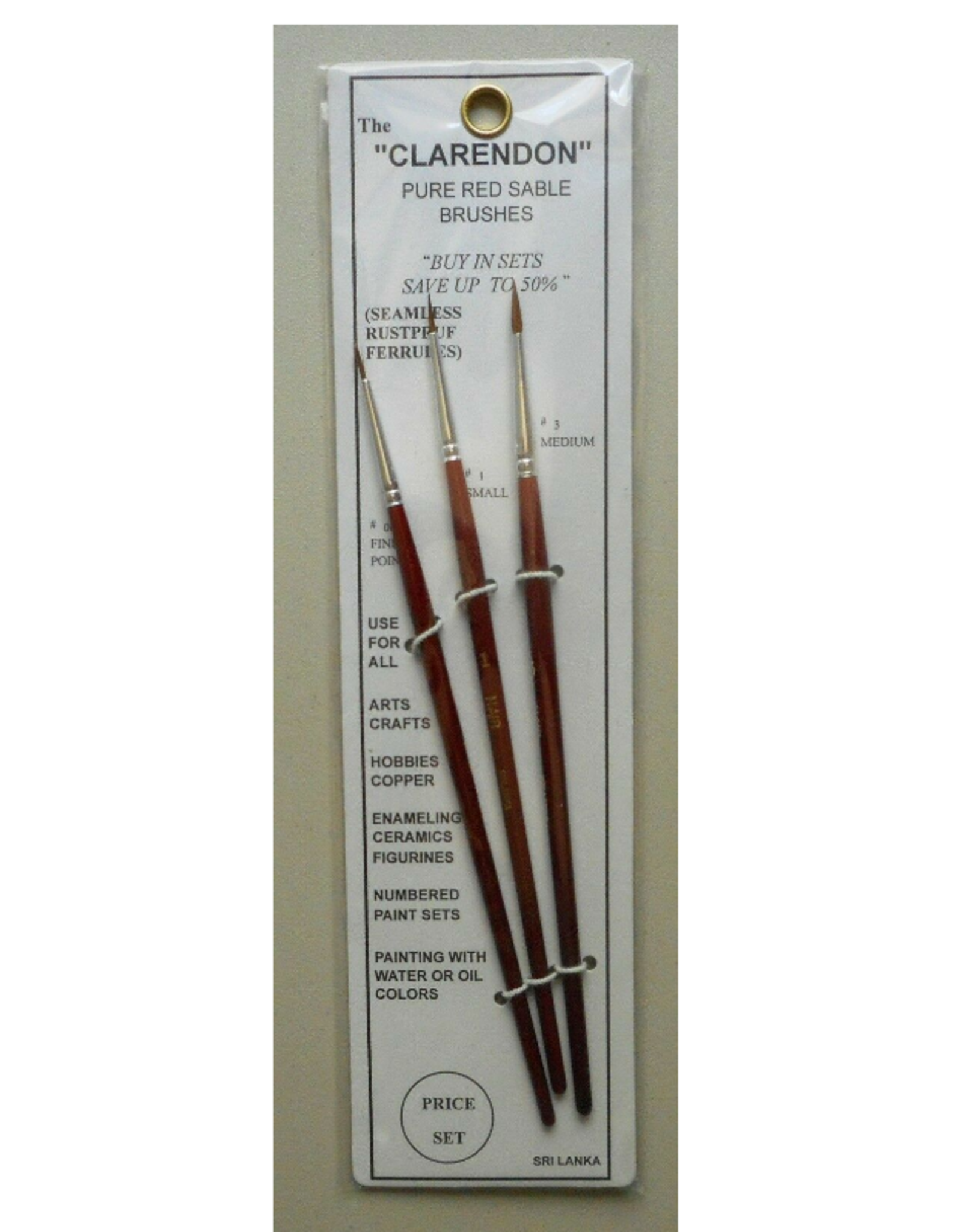 Clarendon Pure Red Sable Brush Set | Grognard Games