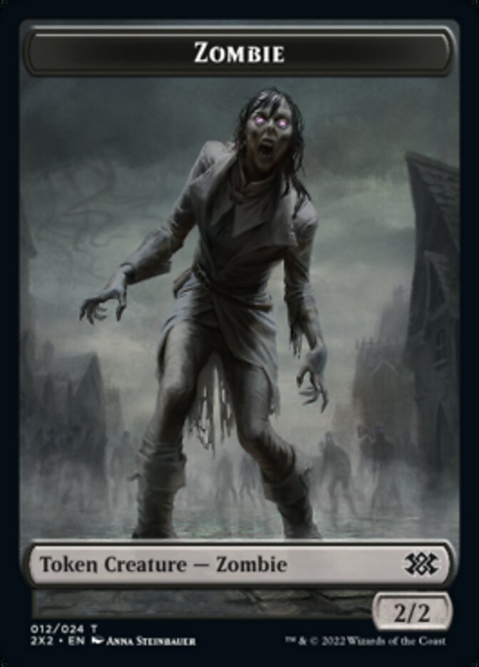 Zombie // Knight Double-sided Token [Double Masters 2022 Tokens] | Grognard Games