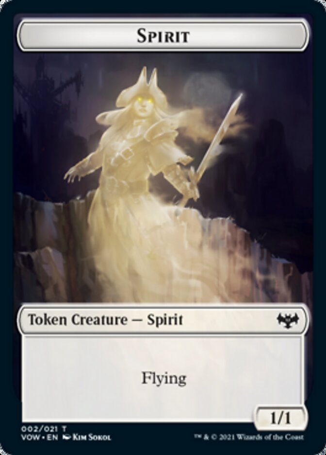 Spirit (002) // Copy Double-sided Token [Innistrad: Crimson Vow Tokens] | Grognard Games