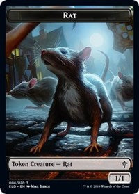 Rat // Food (17) Double-sided Token [Throne of Eldraine Tokens] | Grognard Games