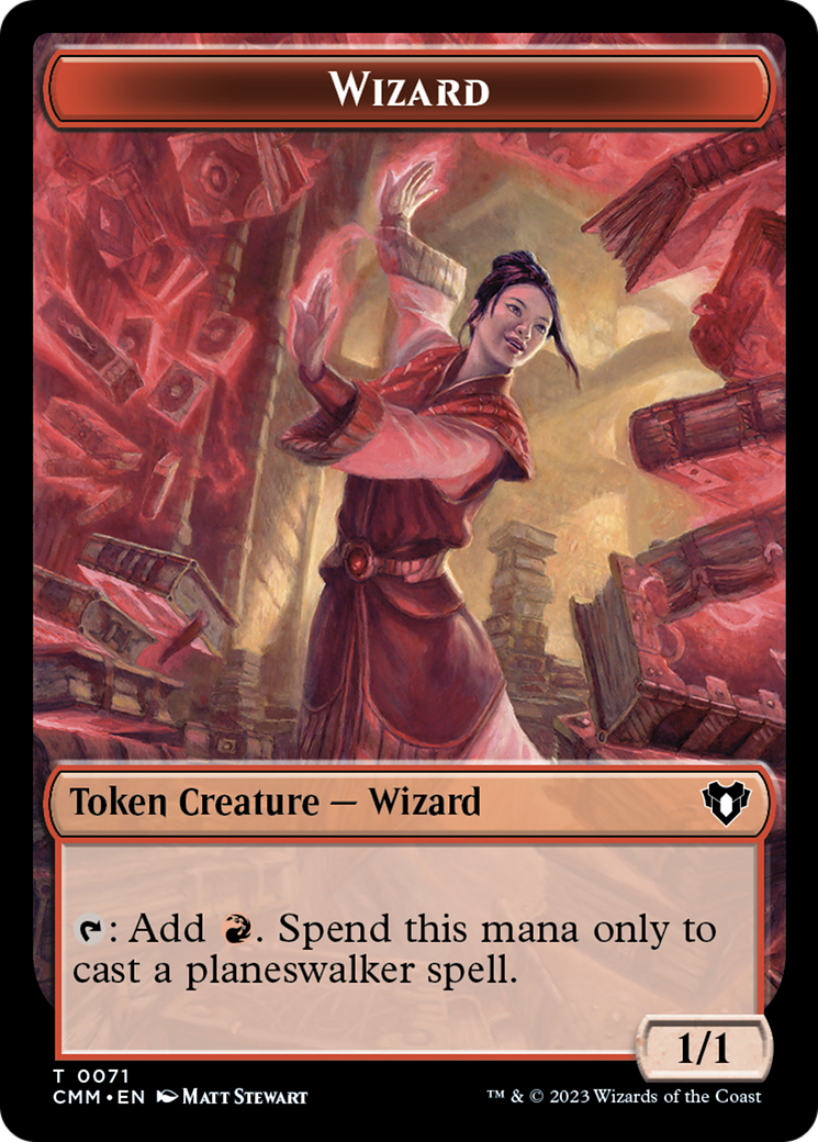 Chandra, Torch of Defiance Emblem // Wizard Double-Sided Token [Commander Masters Tokens] | Grognard Games