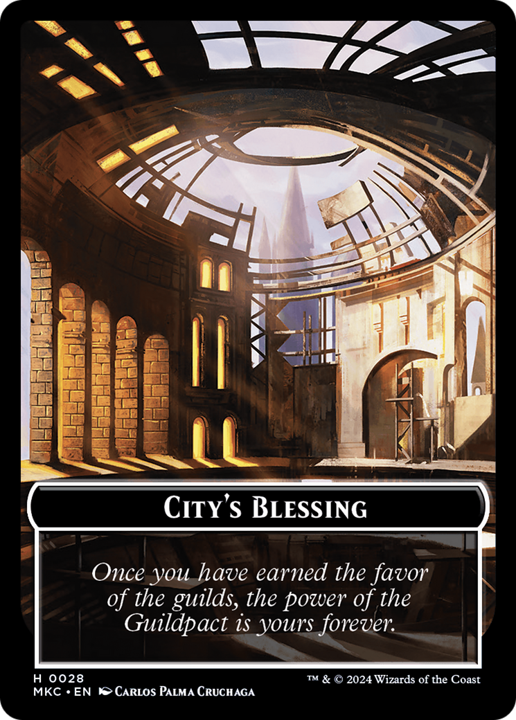 City's Blessing // Zombie Double-Sided Token [Murders at Karlov Manor Commander Tokens] | Grognard Games