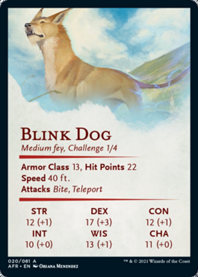 Blink Dog Art Card [Dungeons & Dragons: Adventures in the Forgotten Realms Art Series] | Grognard Games