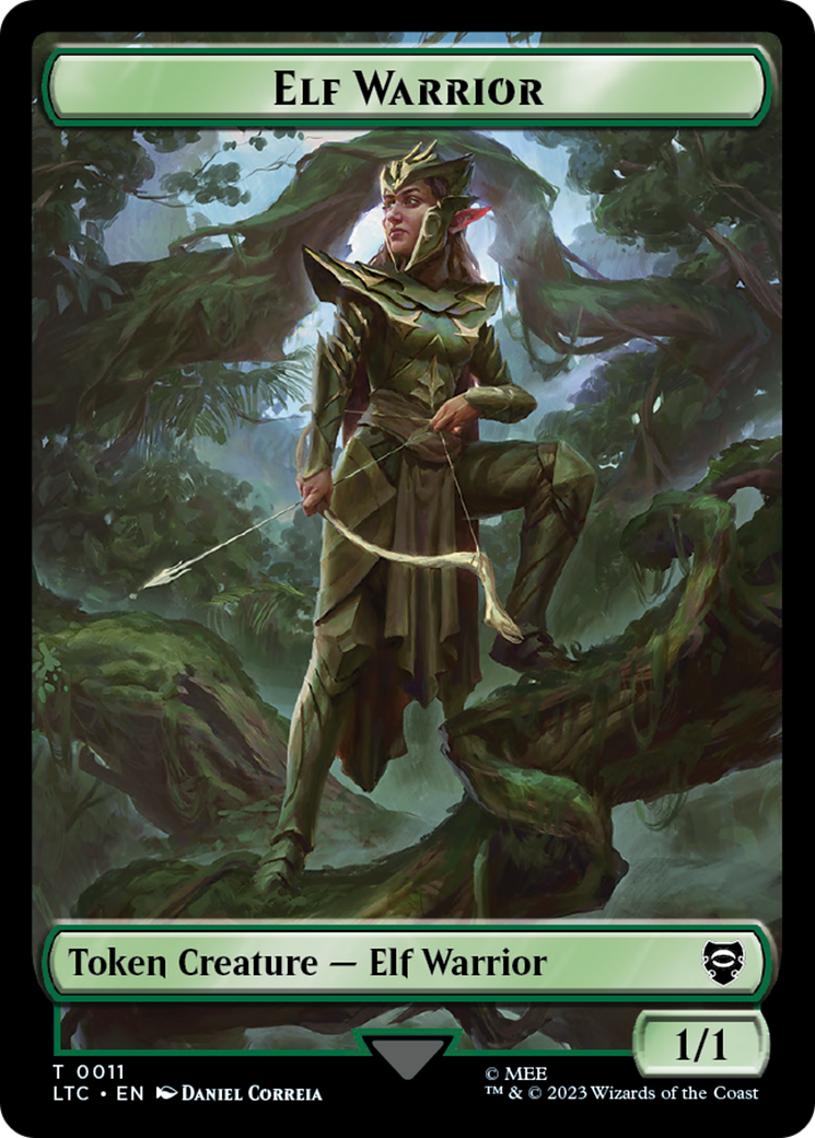 Elf Warrior // Bird Double Sided Token [The Lord of the Rings: Tales of Middle-Earth Commander Tokens] | Grognard Games