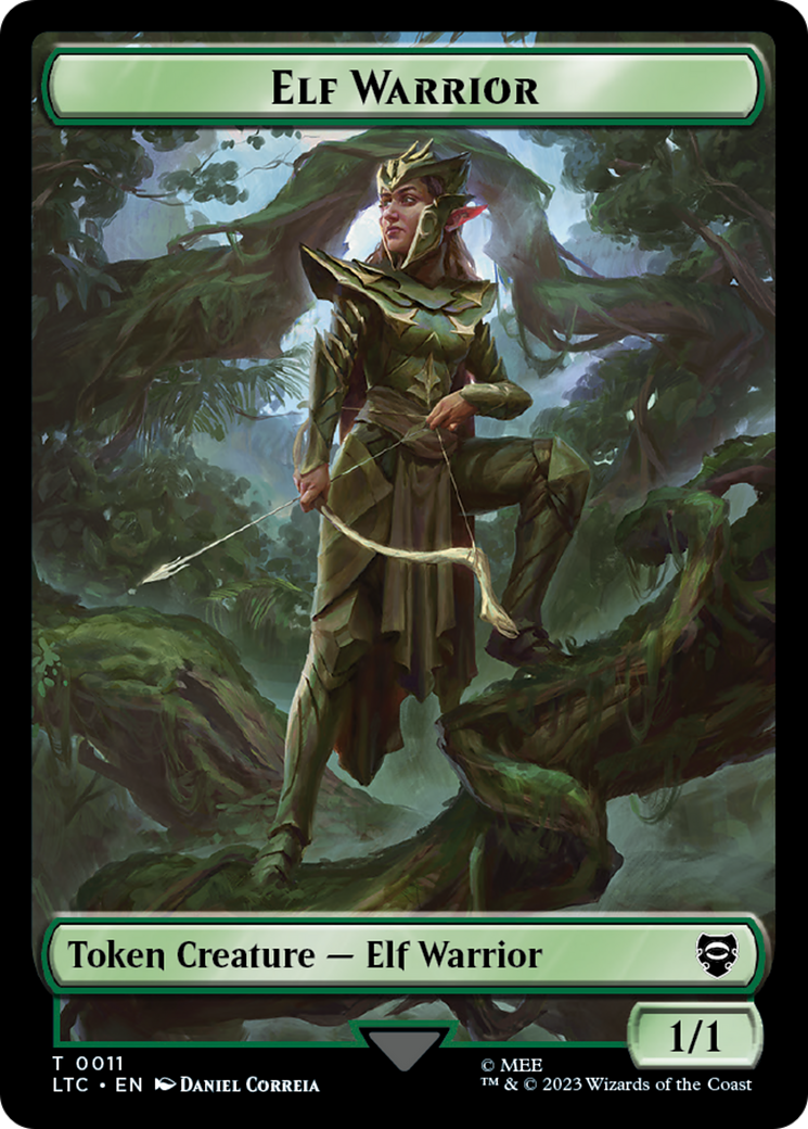 Elf Warrior // Treasure Double Sided Token [The Lord of the Rings: Tales of Middle-Earth Commander Tokens] | Grognard Games