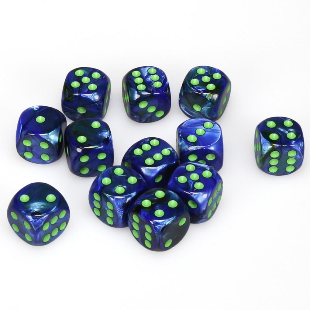 CHX27696 Lustrous Dark Blue/Green 12 D6 Set | Grognard Games