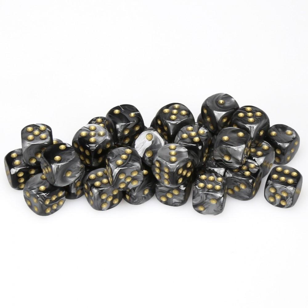 CHX27898 Lustrous Black/gold 36 D6 set | Grognard Games