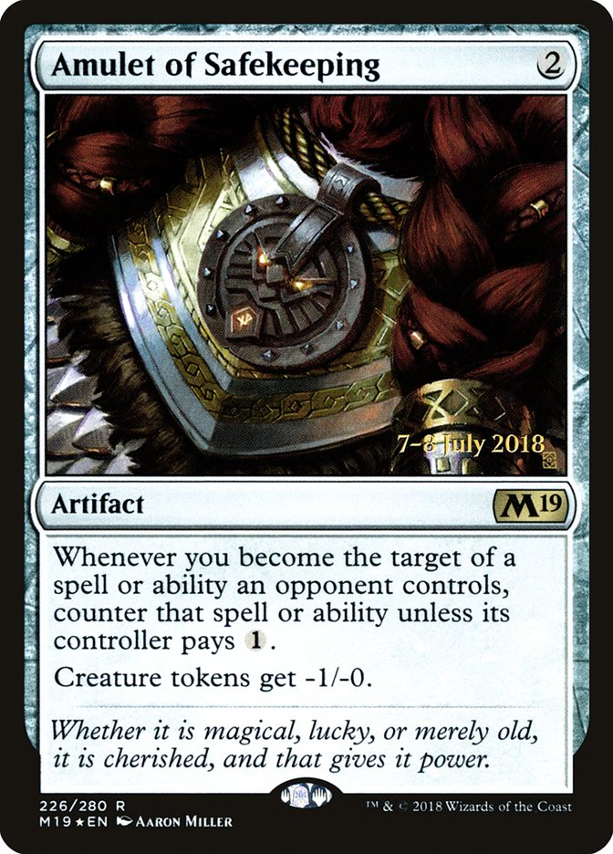 Amulet of Safekeeping  [Core Set 2019 Prerelease Promos] | Grognard Games