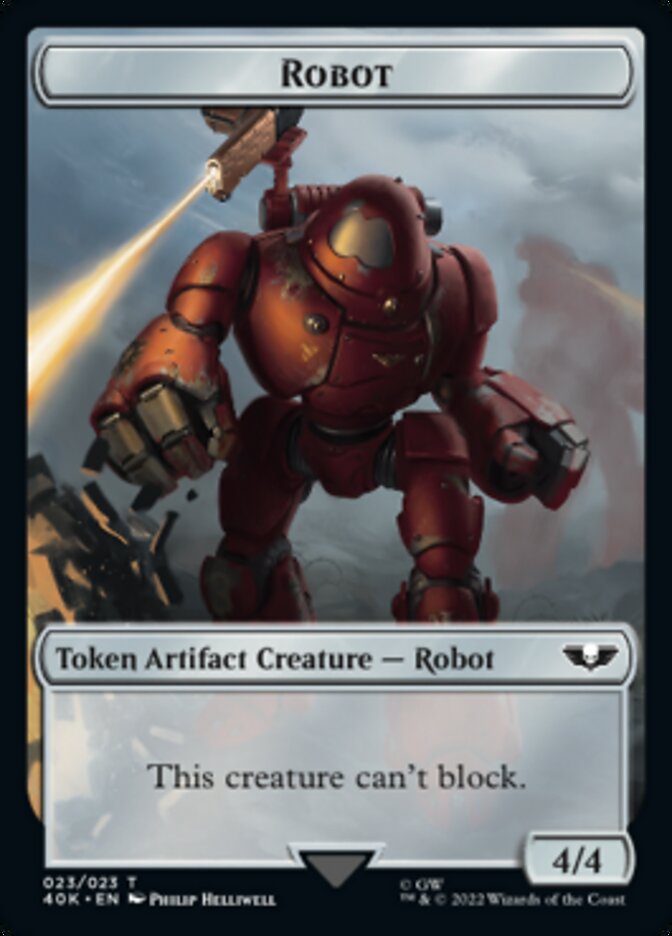 Astartes Warrior // Robot Double-sided Token (Surge Foil) [Universes Beyond: Warhammer 40,000 Tokens] | Grognard Games