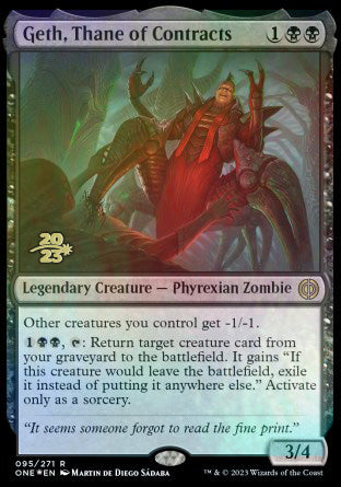 Geth, Thane of Contracts [Phyrexia: All Will Be One Prerelease Promos] | Grognard Games