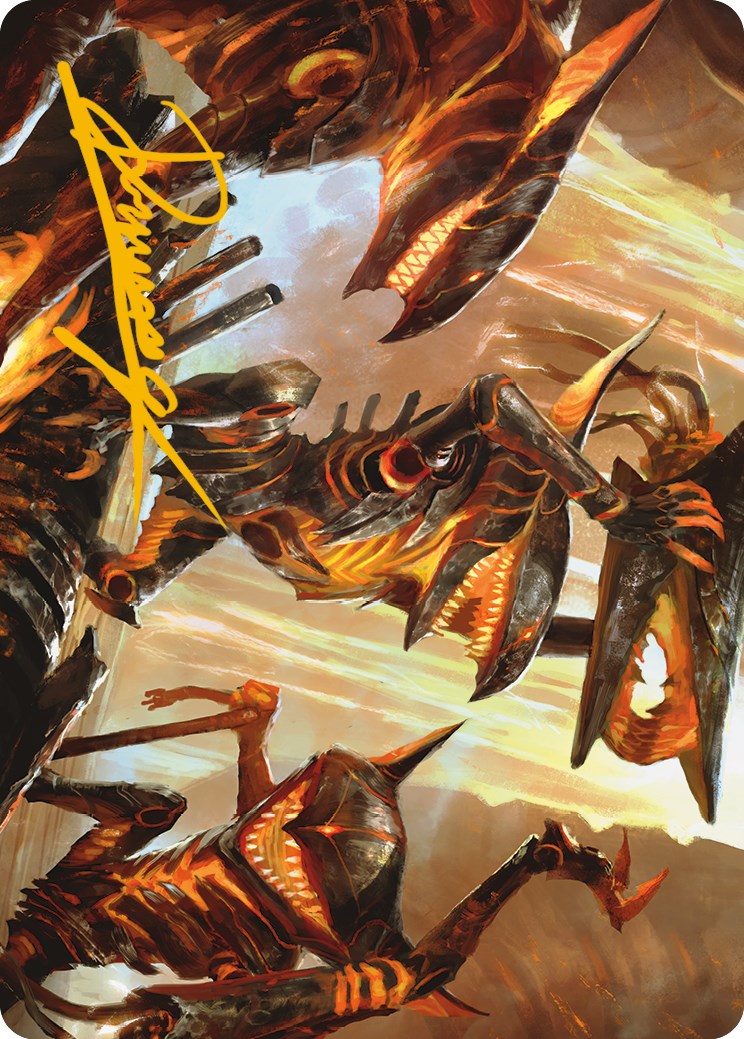 Gleeful Demolition Art Card (Gold-Stamped Signature) [Phyrexia: All Will Be One Art Series] | Grognard Games