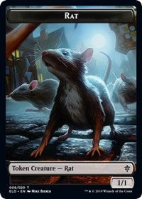 Rat // Food (15) Double-sided Token [Throne of Eldraine Tokens] | Grognard Games