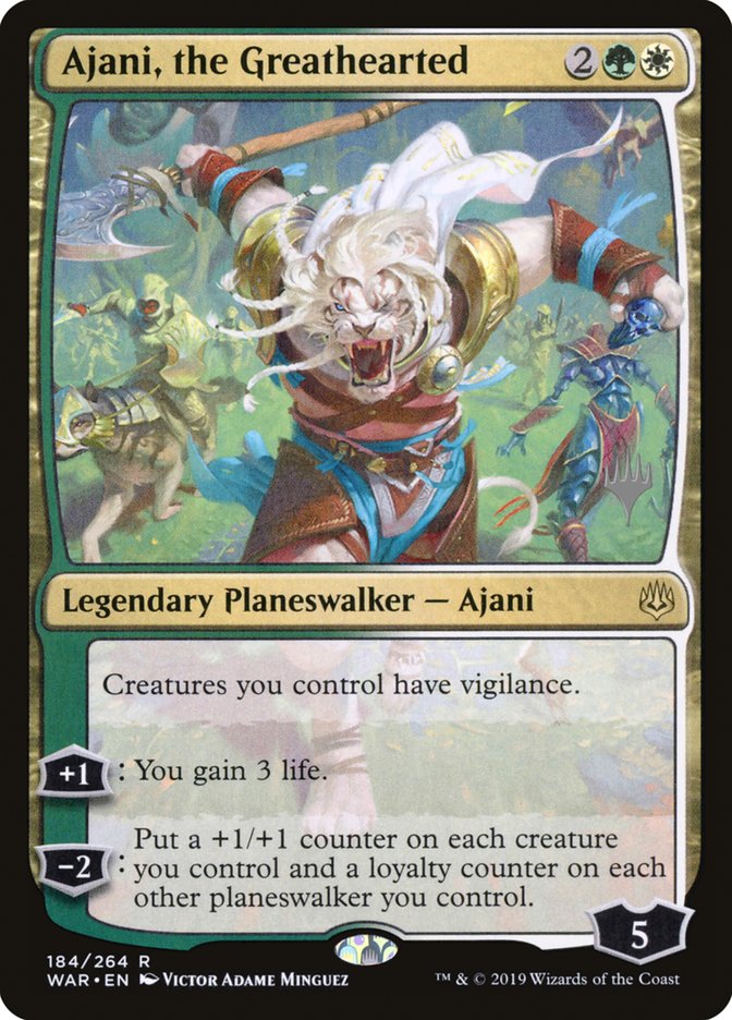 Ajani, the Greathearted (Promo Pack) [War of the Spark Promos] | Grognard Games