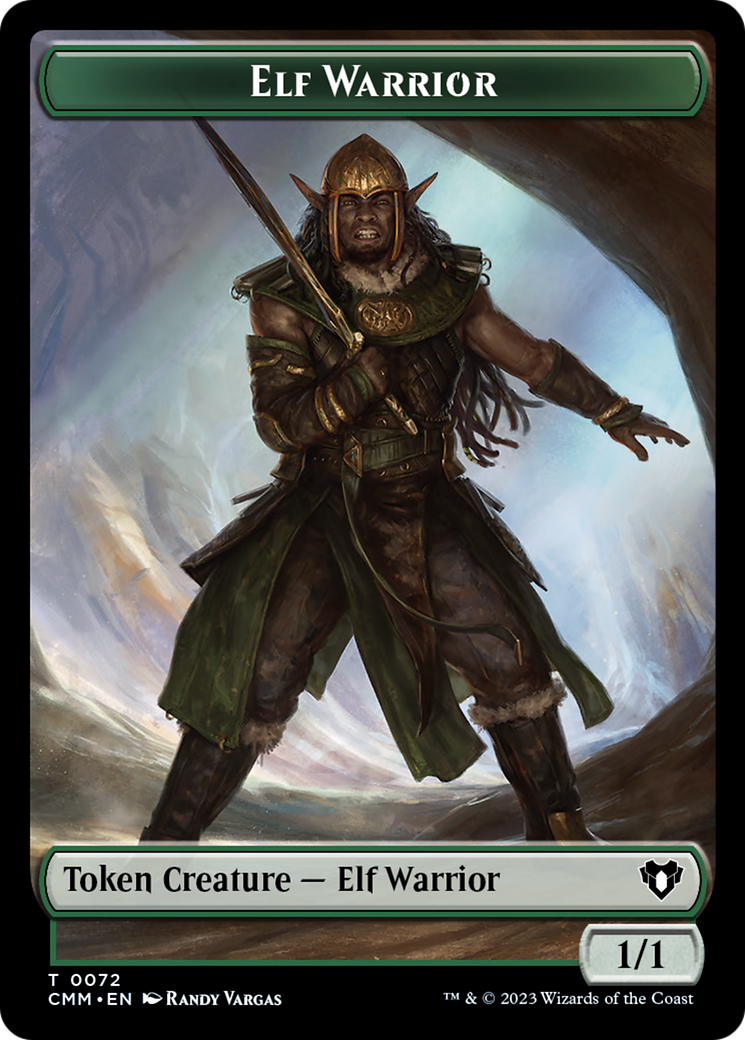 Elf Warrior // Cleric Double-Sided Token [Commander Masters Tokens] | Grognard Games