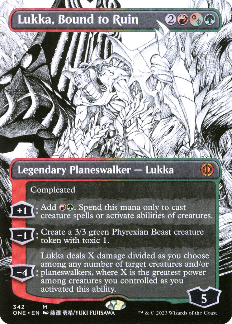 Lukka, Bound to Ruin (Borderless Manga) [Phyrexia: All Will Be One] | Grognard Games