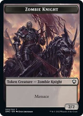 Zombie Knight // Warrior Double-sided Token [Dominaria United Commander Tokens] | Grognard Games