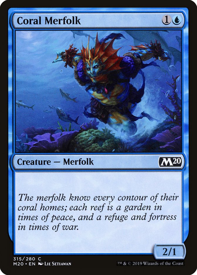 Coral Merfolk [Core Set 2020] | Grognard Games