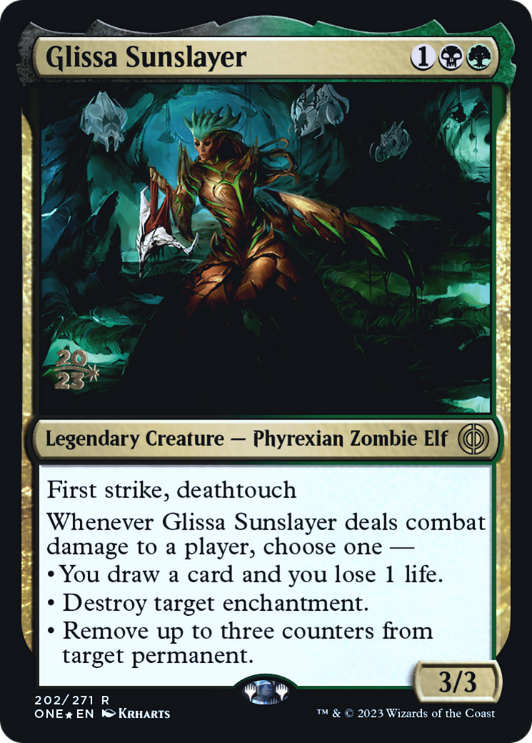 Glissa Sunslayer [Phyrexia: All Will Be One Prerelease Promos] | Grognard Games