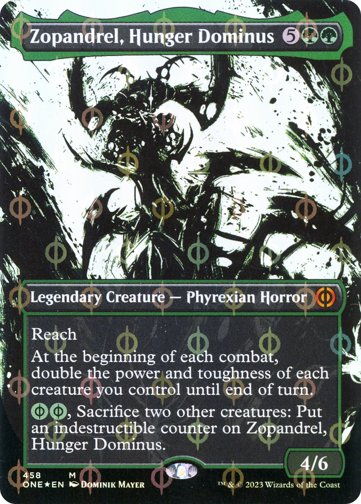 Zopandrel, Hunger Dominus (Borderless Ichor Step-and-Compleat Foil) [Phyrexia: All Will Be One] | Grognard Games