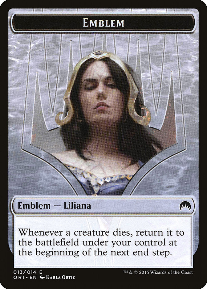 Liliana, Defiant Necromancer Emblem [Magic Origins Tokens] | Grognard Games