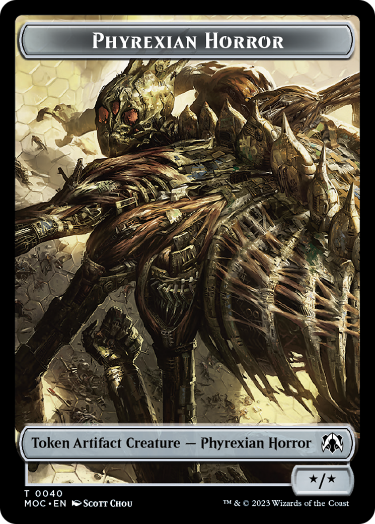 Phyrexian Golem // Phyrexian Horror Double-Sided Token [March of the Machine Commander Tokens] | Grognard Games