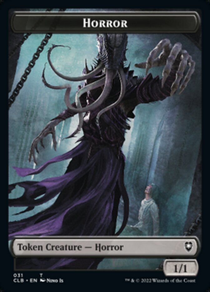 Horror // Centaur Double-sided Token [Commander Legends: Battle for Baldur's Gate Tokens] | Grognard Games