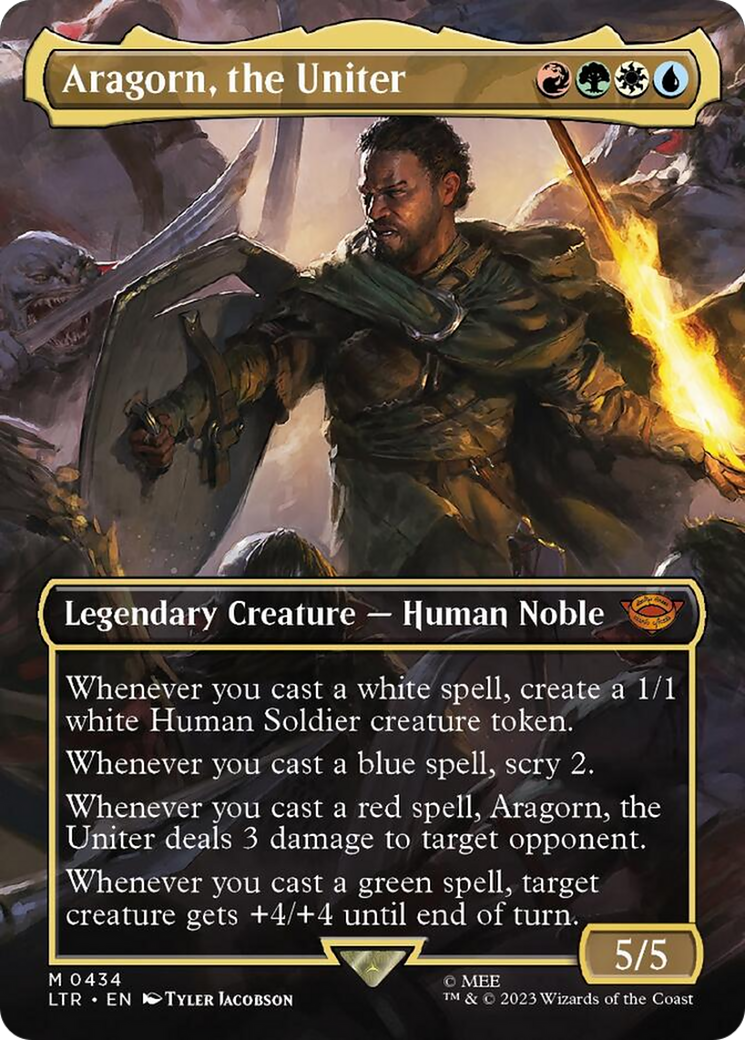 Aragorn, the Uniter (Borderless Alternate Art) [The Lord of the Rings: Tales of Middle-Earth] | Grognard Games